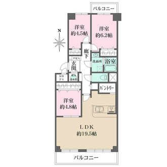 サンヴェール逆瀬川2番館の間取図