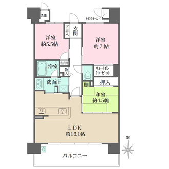 イニシア塚口ノースフィールドの間取図