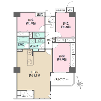 ソリオ1　東館の間取図