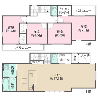 ２号棟の間取図