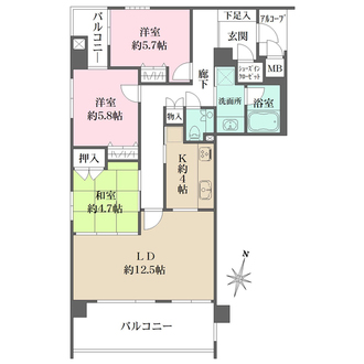 アビターレ夙川の間取図