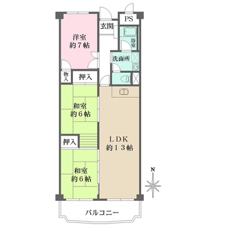 ローズハイツ夙川の間取図