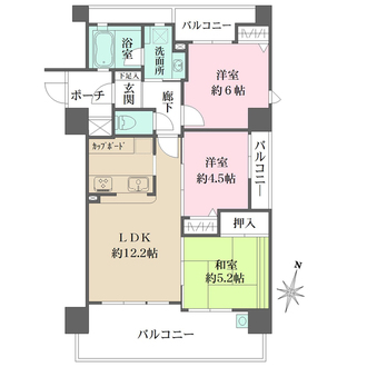 セレッソコート夙川エルシオンの間取図