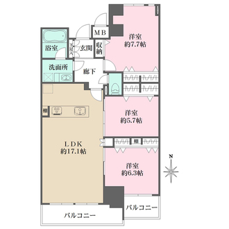 夙川グランドハイツの間取図