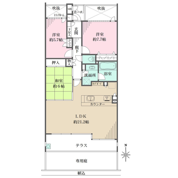 ルネラディウス芦屋川の間取図