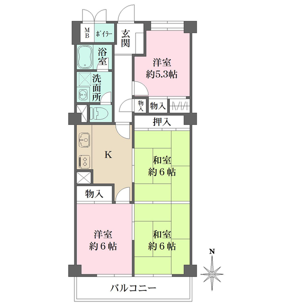 芦屋翠ヶ丘パークマンションの間取図