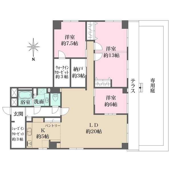 日商岩井芦屋翠ヶ丘マンションの間取図