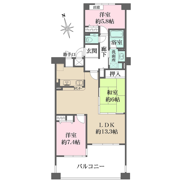 ロイヤルアーク芦屋Ⅱの間取図