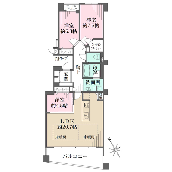 ネバーランド芦屋親王塚の間取図