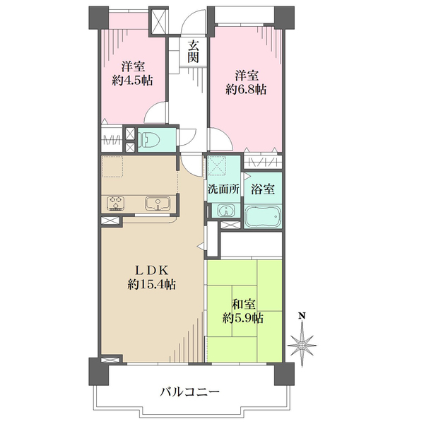 香櫨園フラット　B棟の間取図