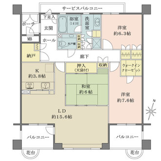 芦屋三条南アーバンライフの間取図