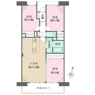 セレーノ見附の間取図