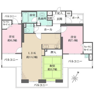 ワコーレ芦屋船戸町の間取図
