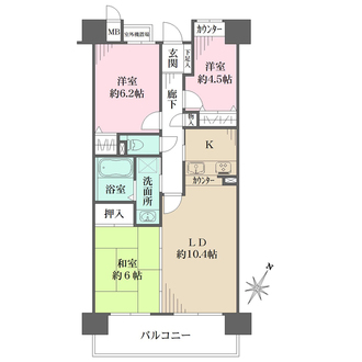 芦屋センチュリーマンションの間取図