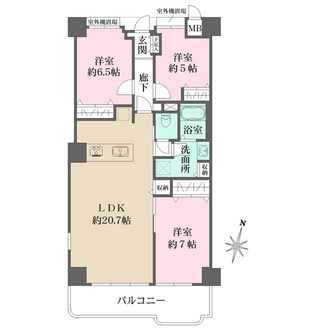 ラポルテ東館南棟の間取図