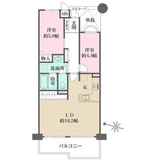 カネボウ芦屋アーバンプラザの間取図