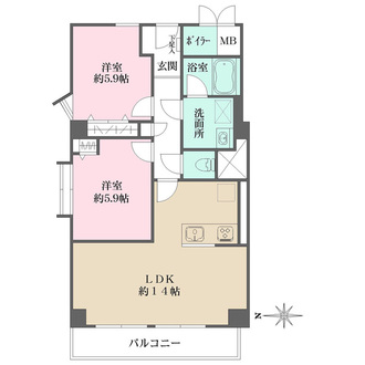 芦屋翠ケ丘パークマンションの間取図