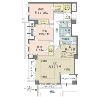 ザ・パークハウス芦屋川西町の間取図