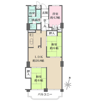 グランドハイツ甲陽園の間取図