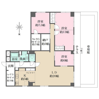 日商岩井芦屋翠ヶ丘マンションの間取図