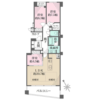 ネバーランド芦屋親王塚の間取図