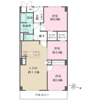 日商岩井芦屋マンションの間取図