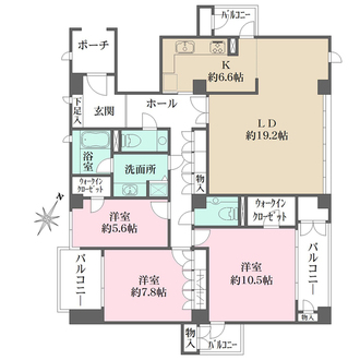 フローラ芦屋フラットの間取図
