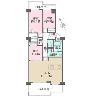ロイヤルアーク芦屋の間取図