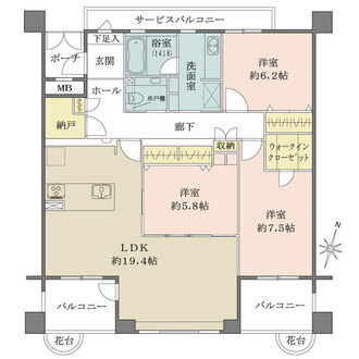 芦屋三条南アーバンライフの間取図