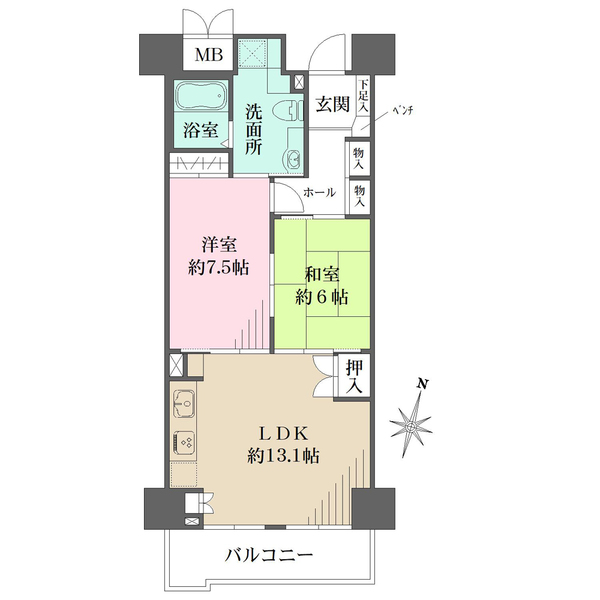 RICイーストコート11番街 2番館の間取図