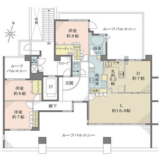 グランフォート岡本の間取図
