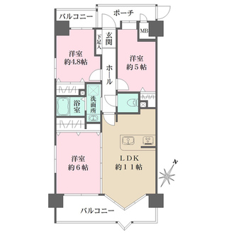 プレステージ深江南町の間取図