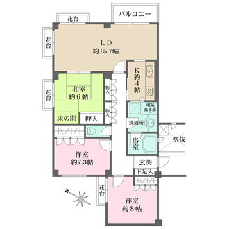 御影山手アーバンライフの間取図