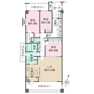 ジークレフ御影山手緑楓館の間取図