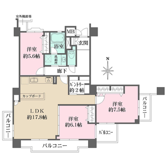 ハイツ住吉川公園の間取図