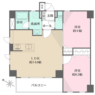 グラン・フェルティ東灘住吉川の間取図