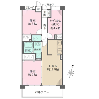 コスモ住吉川西の間取図