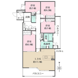 モンセーヌ住吉川公園2番館の間取図