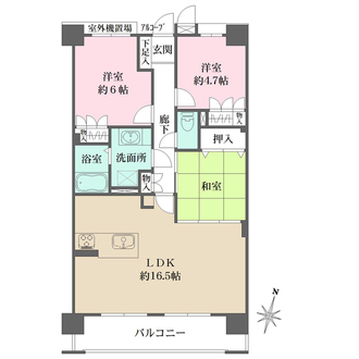 藤和シティホームズ御影の間取図