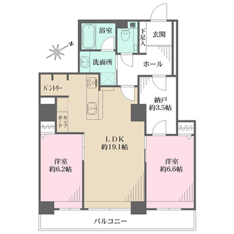 RICウエストコート3番街1番館の間取図