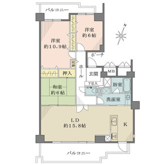 RICイーストコート4番街9番館の間取図