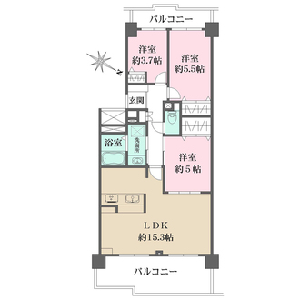 RICイーストコート7番街1番館の間取図