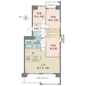 RICウエストコート4番街西棟の間取図