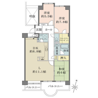 RICウエストコート5番街2番館の間取図