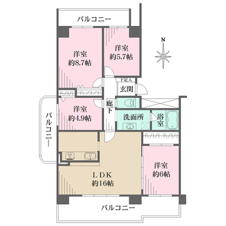 RICウエストコート4番街南棟の間取図