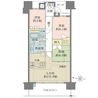 Brilliaレジデンス六甲アイランドの間取図