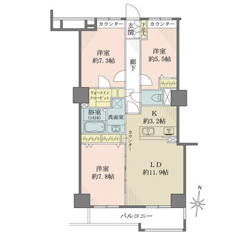 イーストコート8番街 2番館の間取図