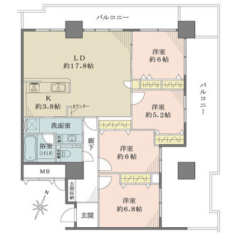 RICイーストコート3番街の間取図