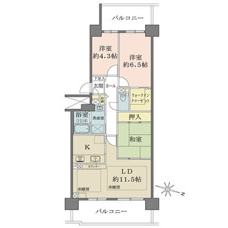 RICウエストコート7番街4番館の間取図