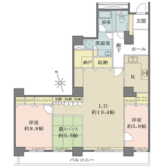 RICウエストコート3番街1番館の間取図